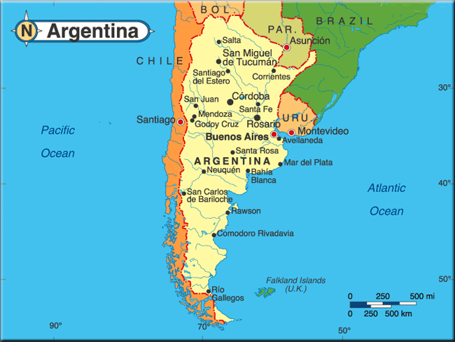 Argentina Map ~ The world: countries quiz - Lizard Point Consulting